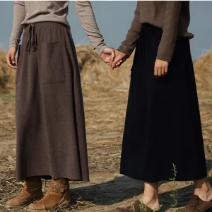 New Arrival Small  MOQ High Quality Long  Wool Woven Long Skirts Stylish Skirts for Women