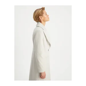 YUN KARISIM Women's Coats with Detailed Kol Kol Elegant Outerwear Kruvaze Silhouette Unlined