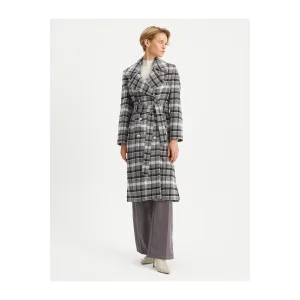 BGN Women's Belted Cotton-Wool Blend Coat-Turkey Origin Model W24K290