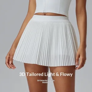 Cross-Border Women's Sweet Sports Skirt Anti-Wrinkle Polyester Empire Waist Pleated Design for Tennis Running Yoga Golf Fitness