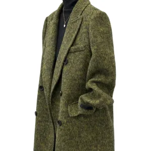 Korean Style Double-Sided Waterproof Woolen Coat Women Spring New Style Thick Scarf Collar Breathable Loose Casual Cotton Lining