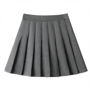 American-style Retro Women's Spring/Summer New Pleated High-waisted A-line Sophisticated Preppy-style Elegant Anti-Wrinkle Skirt