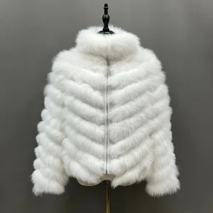 Winter Casaco De Pele Women Reversible Bubble Fur Jackets Real Fox Fur Coat for Ladies