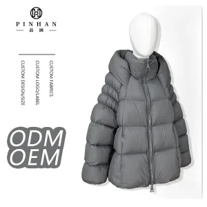 90% Duck Down Women's Puffer Jacket With Large Hood Super Fluffy Lightweight Puff Nylon Fabric Duck Down Padded for Women