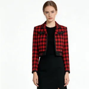 Trendy Color Blocking Coat for Women with Slim Fit Design Lightweight Casual Outerwear for Spring and Autumn