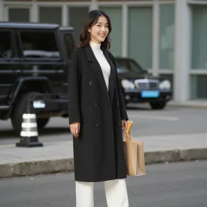 Factory Direct Sale Ladies Winter Warm Leisure Slim Knitted Windproof 100% Wool Elegant Coat