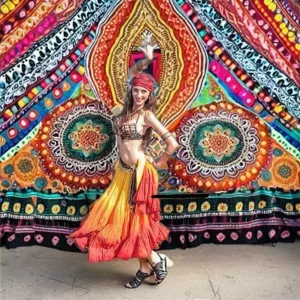 Victorian Maxi 25-Yard Bohemian Belly Dance Skirt Pure Cotton Gypsy Tribal Fusion Plus Size Women's Summer Breathable Handmade